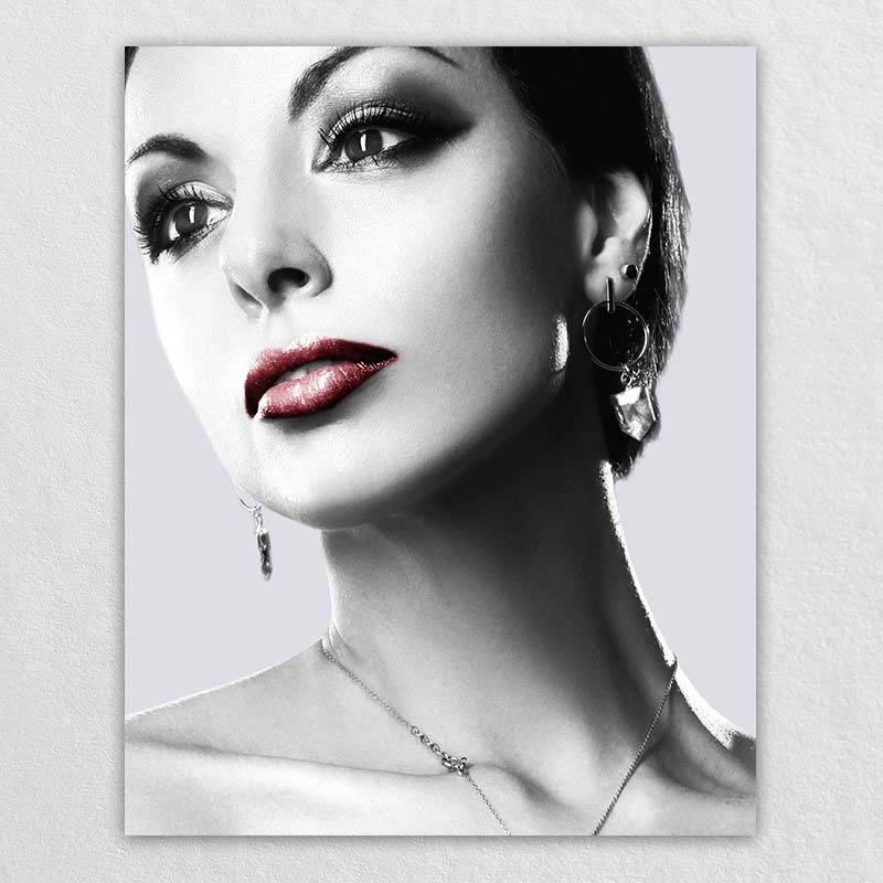 Elegance in Monochrome: Custom Black and White Fashion Female Portrait