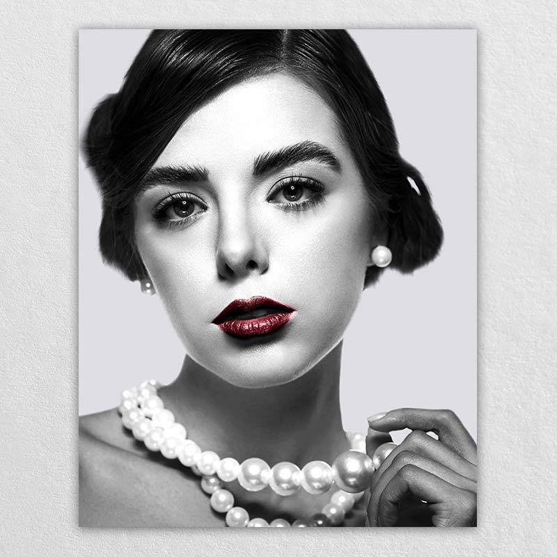 Elegance in Monochrome: Custom Black and White Fashion Female Portrait