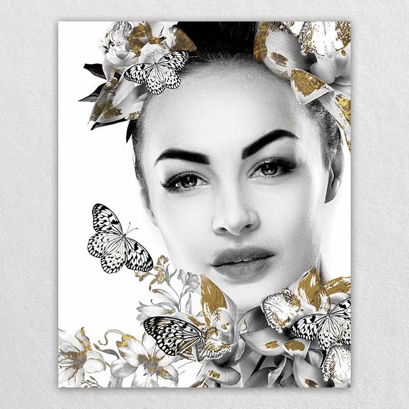 Black White Portrait | Women Flower Wall Art Omgportrait