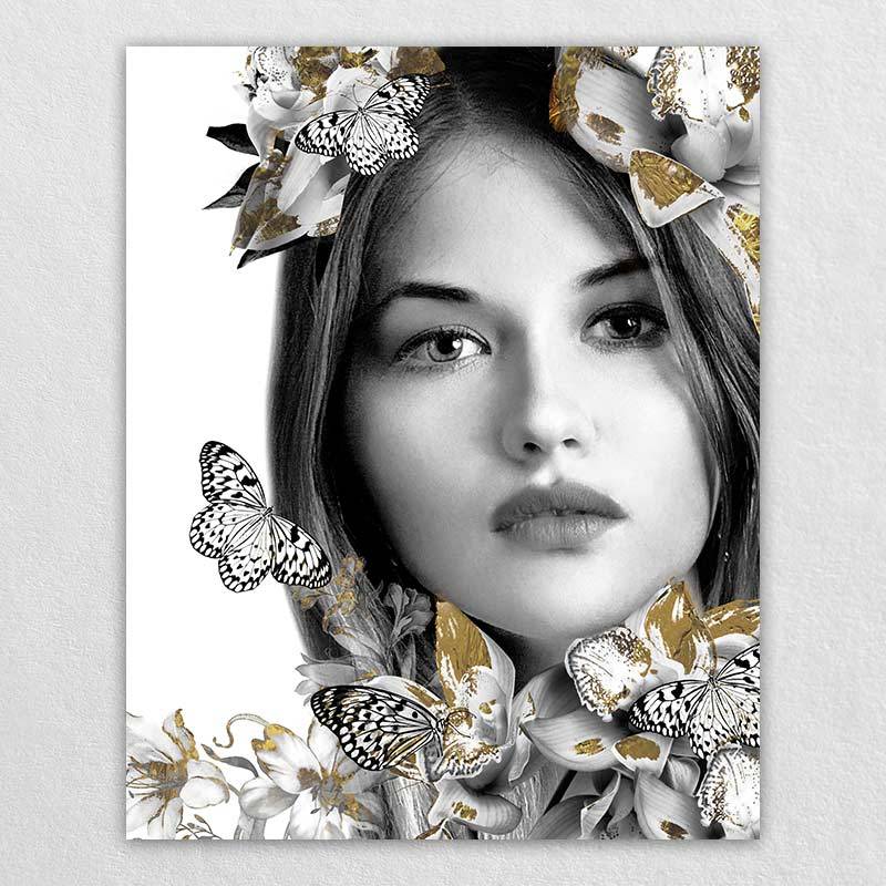 Black White Portrait | Women Flower Wall Art Omgportrait