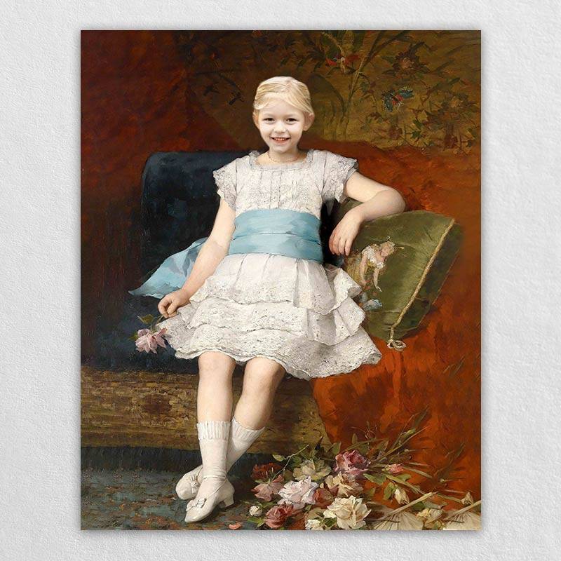 Custom Girl Portrait on Canvas - Perfect for Decorating Canvas Places