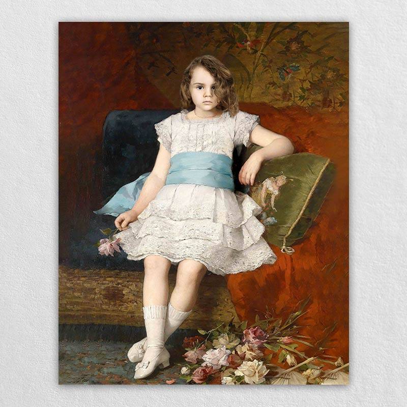 Custom Girl Portrait on Canvas - Perfect for Decorating Canvas Places