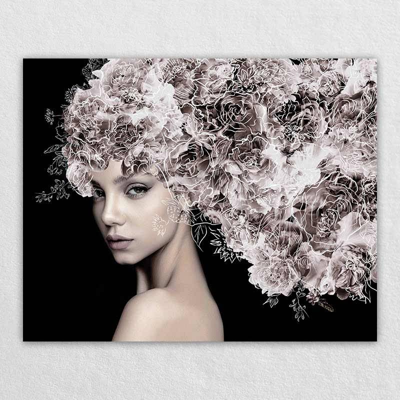 Floral Fashion Canvas Art: Omgportrait's Customized Flower Wall Portrait