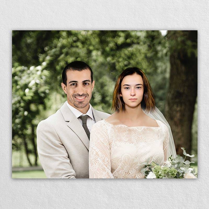 Customized Wedding Couple Portrait| Modern Marriage Couple Portrait - Omgportrait