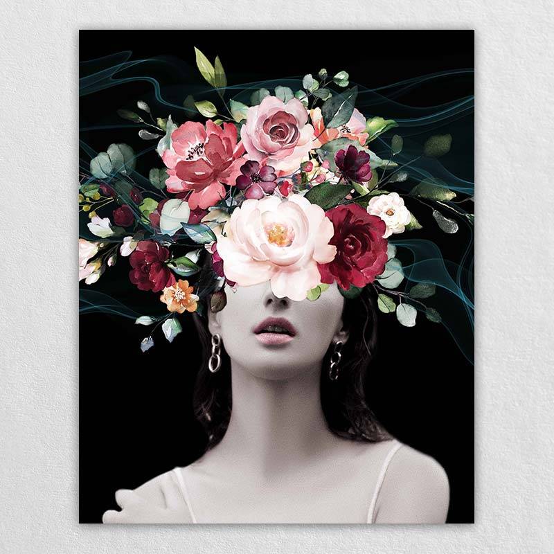 Photography Art Print | Flower Fashion Women Portrait Photography
