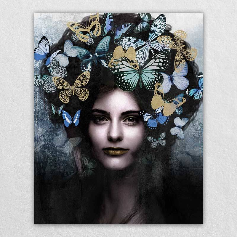 Floral Canvas Wall Art |Omgportrait Self Portrait Digital Art