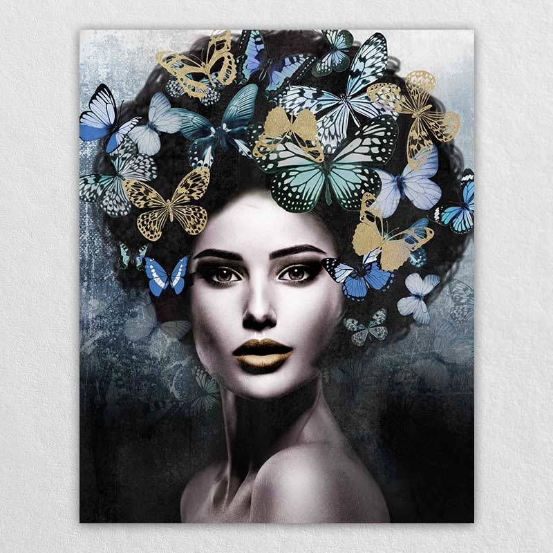 Floral Canvas Wall Art |Omgportrait Self Portrait Digital Art
