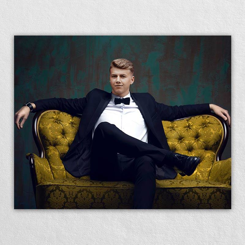 Customized Groom Portrait | Confident temperamental modern groom portrait