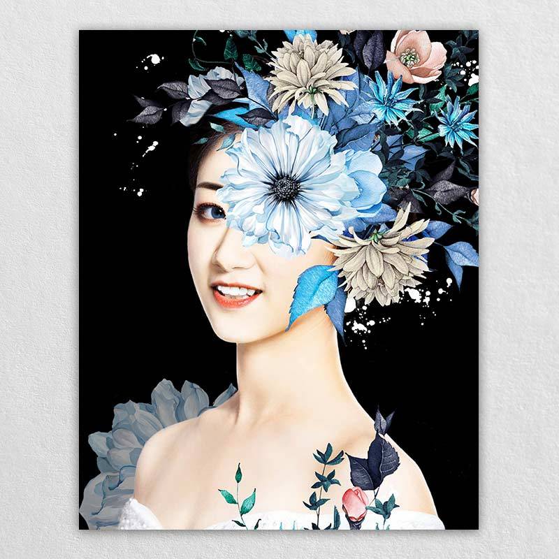 Omgportrait Photo to Canvas Art | Woman Flower Wall Art Decor Not to be Missed