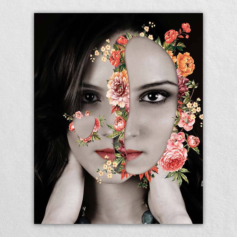 Modern Floral Canvas Art | Turn Your Photo into a Flower Painting - omgportrait