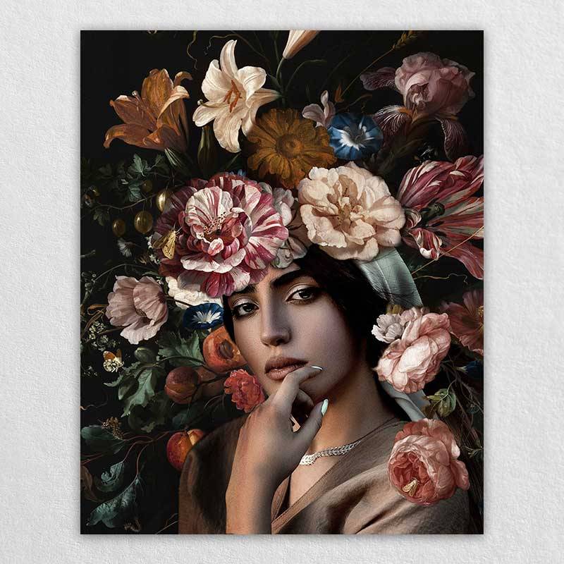 Floral Pictures for Wall | Woman Photograph Painting Design