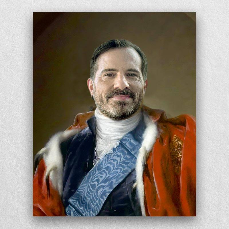 Renaissance Man Portrait King on Canvas