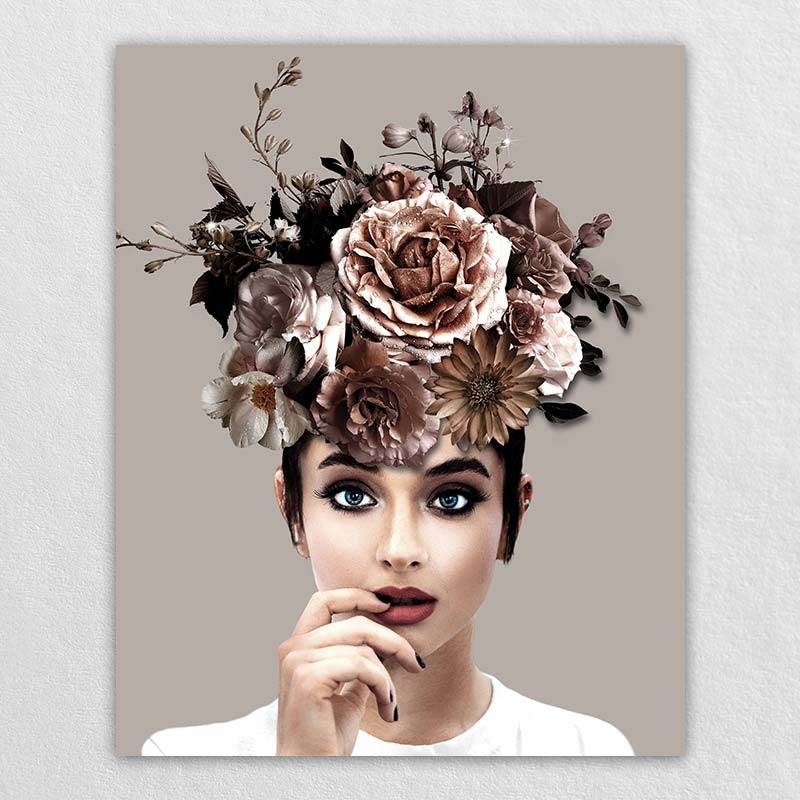 Floral Prints Wall | Woman Canvas Flower Pictures