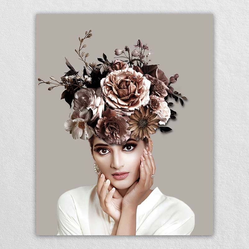 Floral Prints Wall | Woman Canvas Flower Pictures