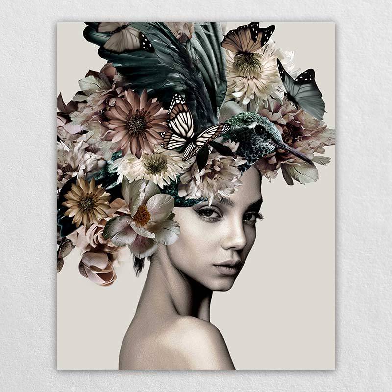 Graceful Lady Floral Artwork Omgportrait