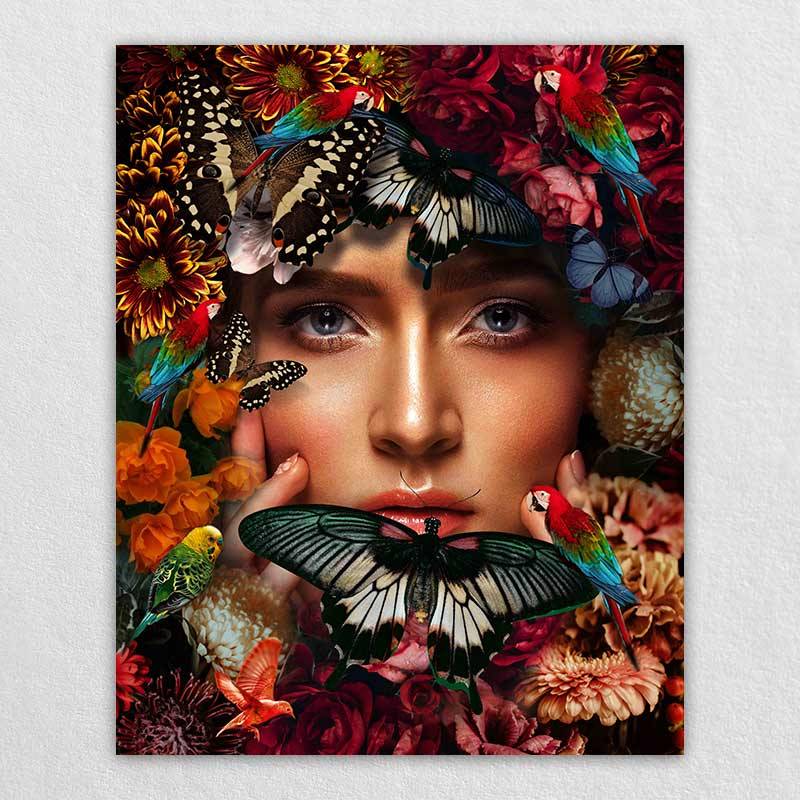 Portrait Drawing Photo | Omgportrait Butterfly Flower Wall Art