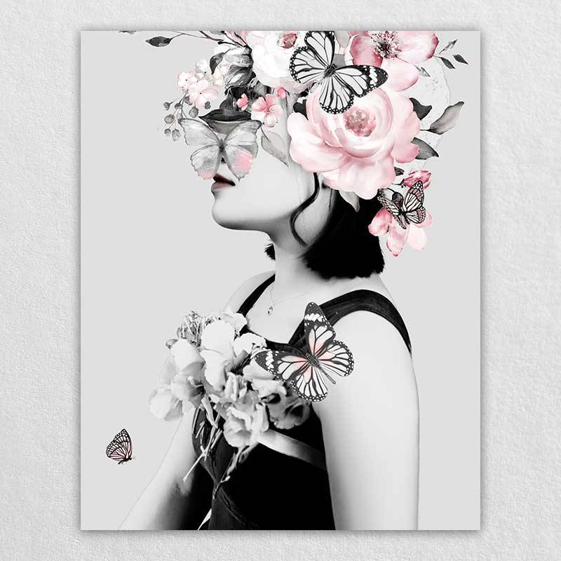 Woman Personalized Memorial Canvas |Omgportrait Canvas Flower Pictures