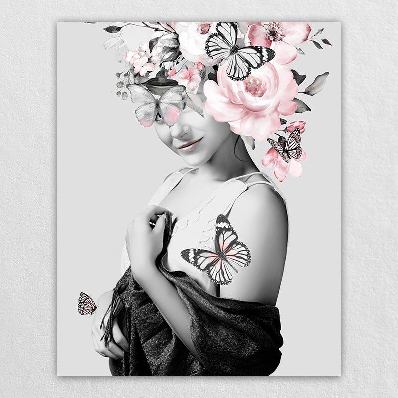 Woman Personalized Memorial Canvas |Omgportrait Canvas Flower Pictures