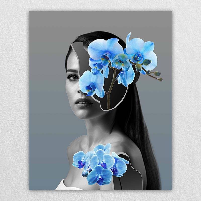 Print My Photo on Canvas Blue Flower Art