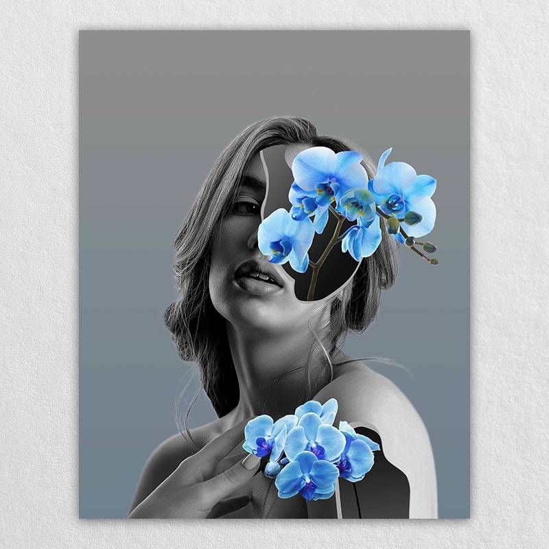Print My Photo on Canvas Blue Flower Art