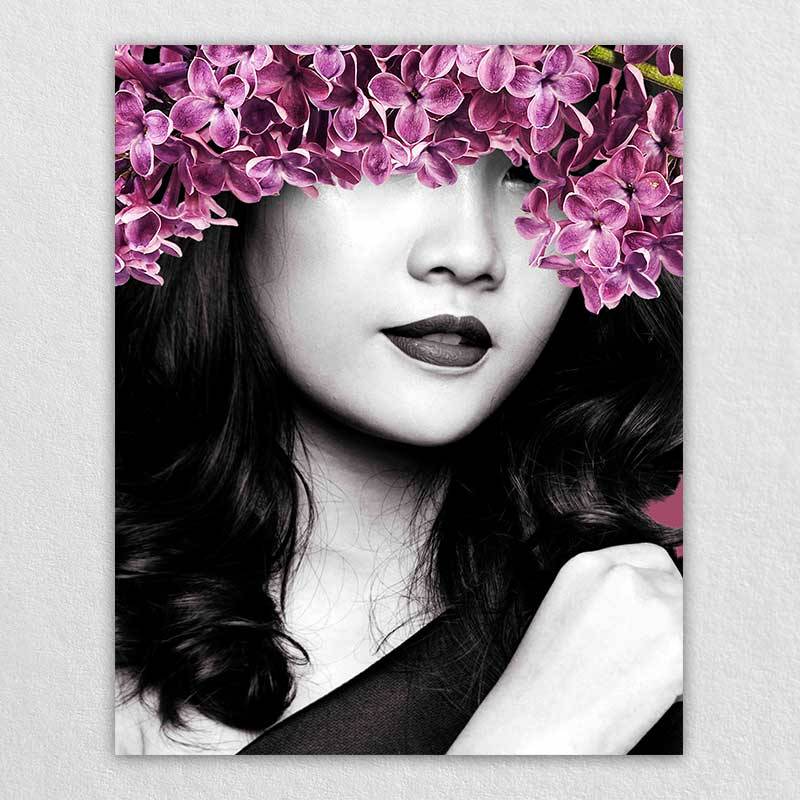 Portrait Digital Art Customized portrait of Ms. Purple Flower