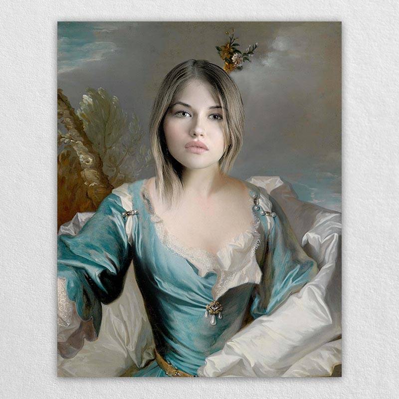 Watercolor Renaissance Queen Portrait