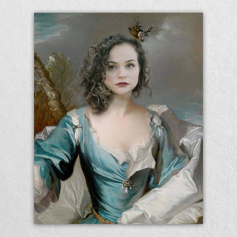 Watercolor Renaissance Queen Portrait