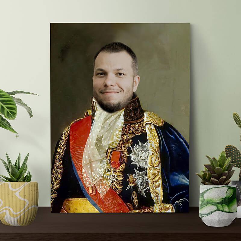 British Kings Portrait Self Portrait on Canvas