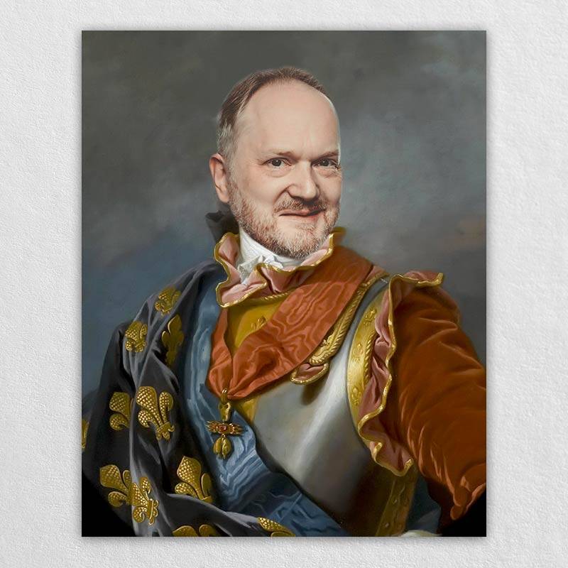 France's King Portrait of Personalized Canvas Print