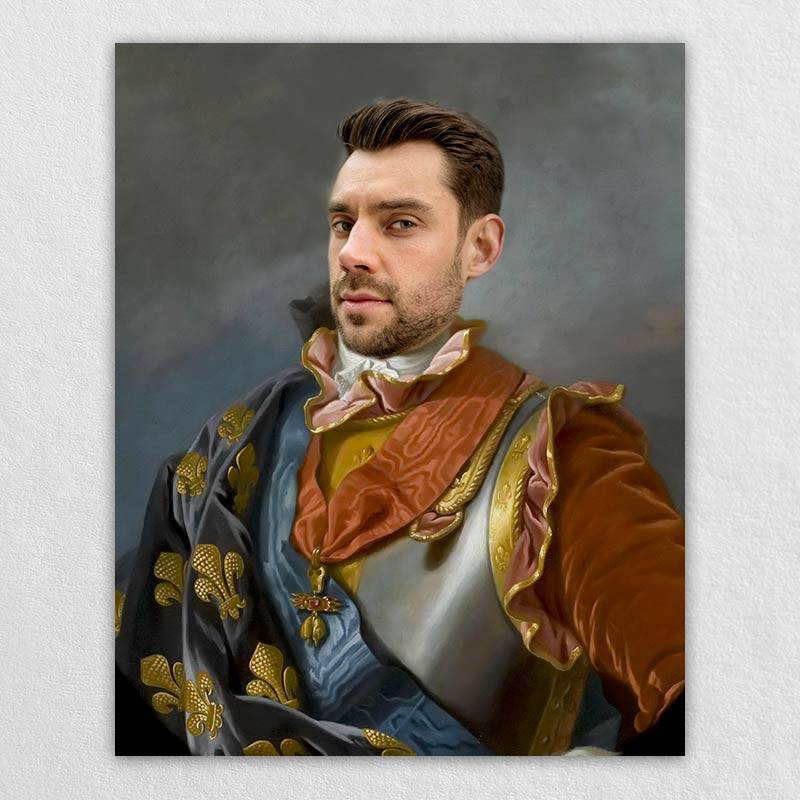 France's King Portrait of Personalized Canvas Print