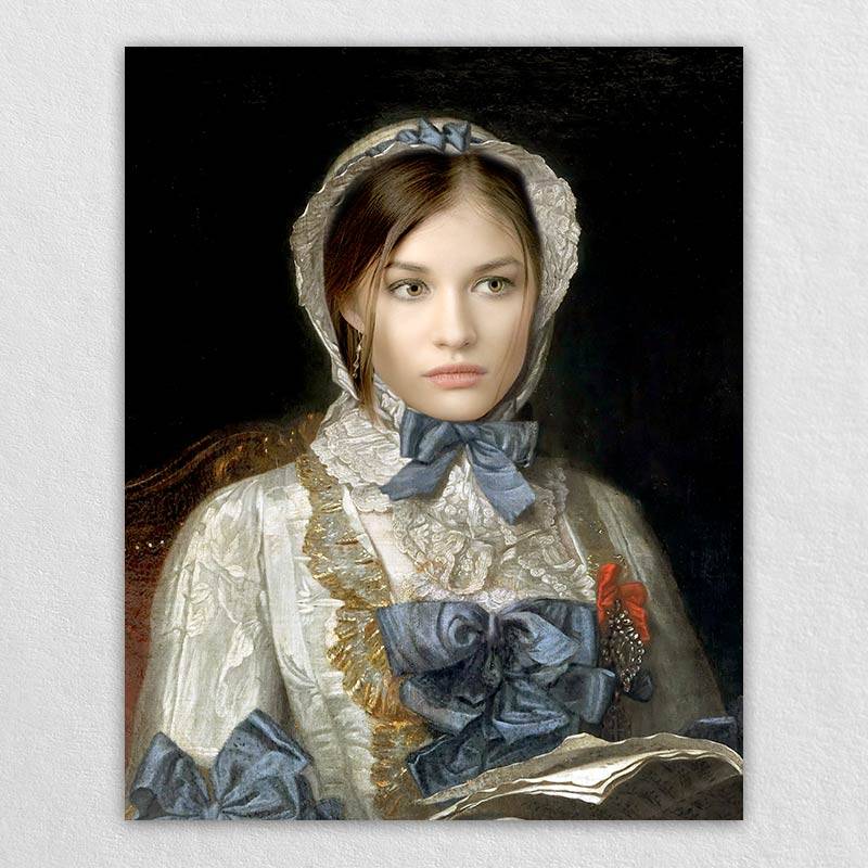 Renaissance Girl Custom Framed Canvas