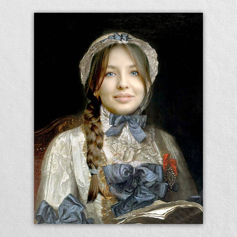 Renaissance Girl Custom Framed Canvas