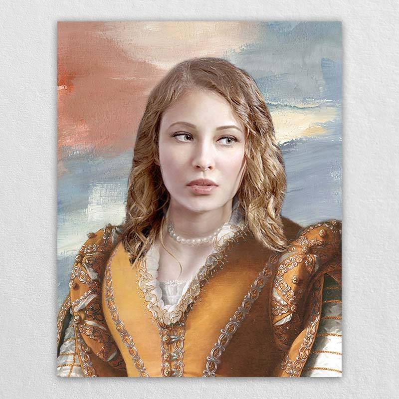 Renaissance Fashion Girl Custom Canvas Poster