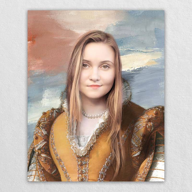 Renaissance Fashion Girl Custom Canvas Poster