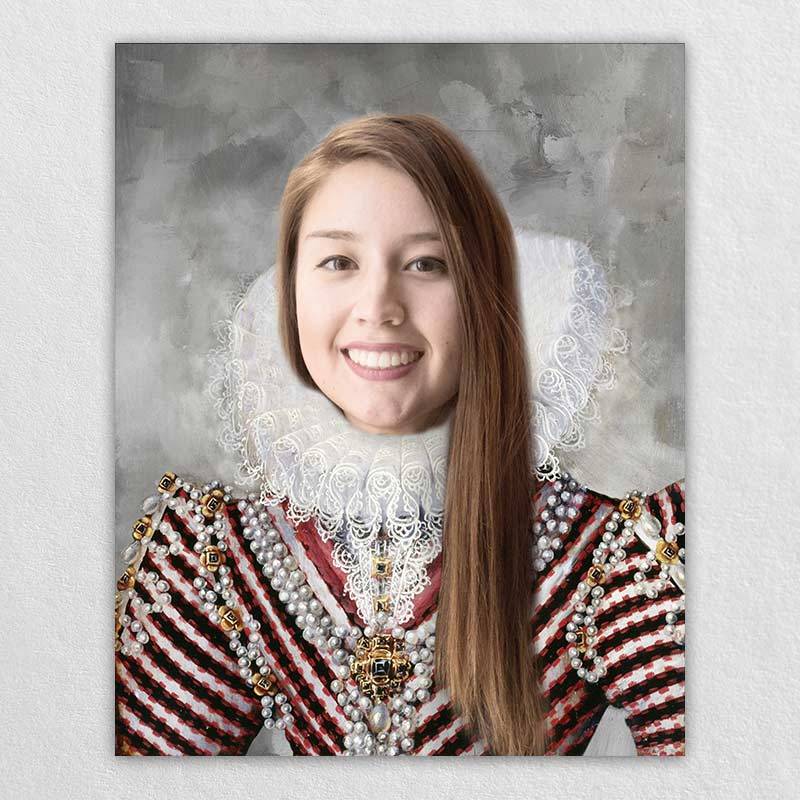 Royal Princess Portrait Custom Sized Canvas