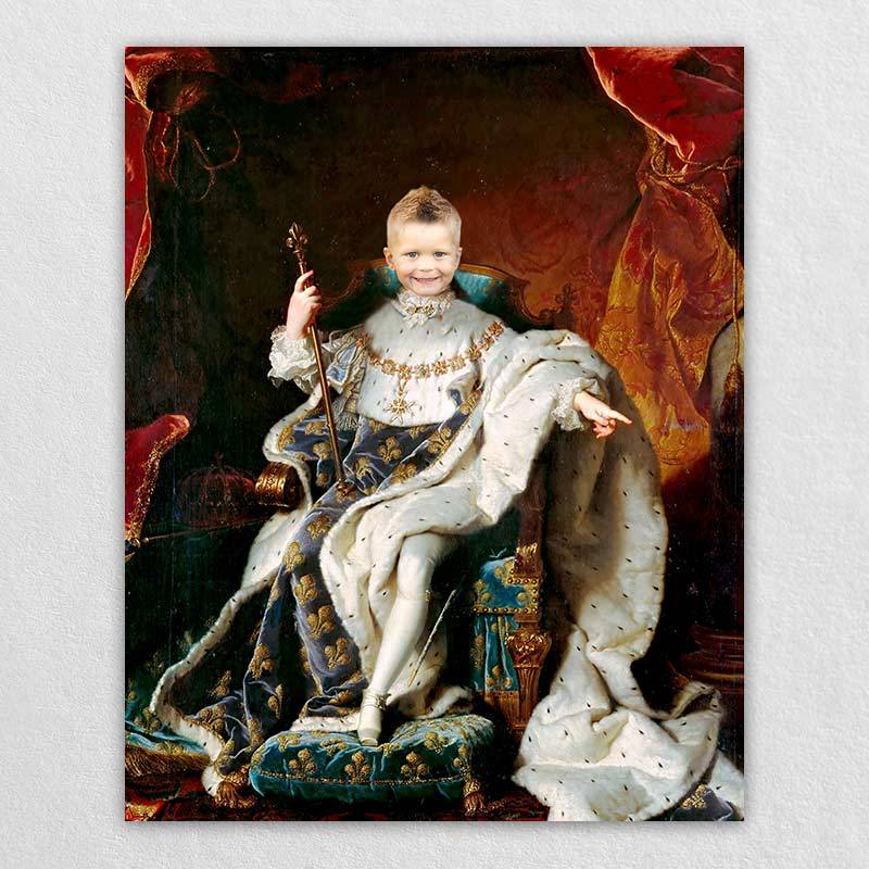 France Kings  Kids Portrait Custom Canvas Print