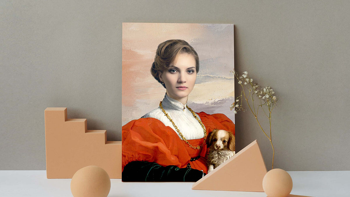 renaissance portrait woman with dog